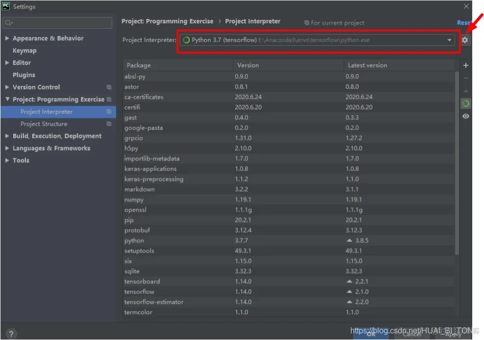 TensorFlow的安装（Anaconda+TensorFlow+PyCharm）_TensorFlow_12